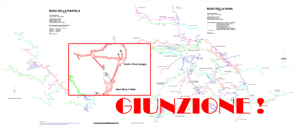 Giunzione tra Buso della Rana e Buso della Pisatela il 17 marzo 2012