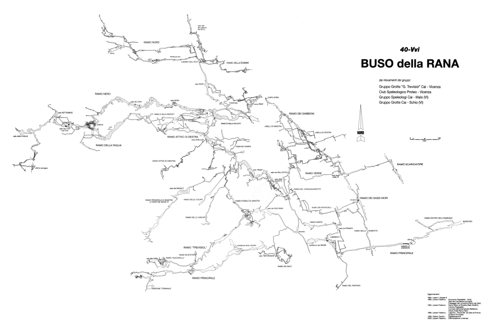 Rilievo Buso della Rana al 1995 di Federico Lanaro