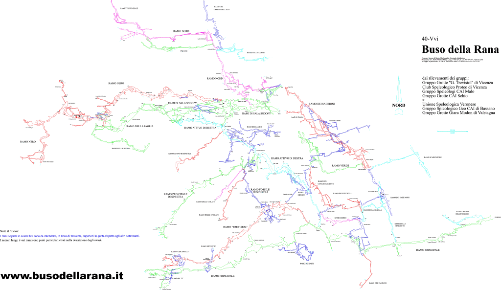 Il primo rilievo a colori del Buso della Rana nel 2003